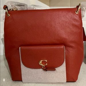 Coach Remi Hobo Satchel red orange NWT Retail $450